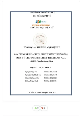 Tiểu luận tổng quan thương mại điện tử xây dựng kế hoạch và phát triển thương mại điện tử cho doanh nghiệp thích làm nail
