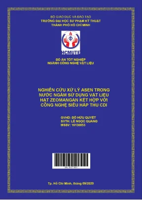 Đồ án hcmute nghiên cứu xử lý asen trong nước ngầm sử dụng vật liệu hạt zeomangan kết hợp với công nghệ siêu hấp thu cdi