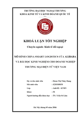 Tiểu luận mô hình china smart ogistics của alibaba và bài học kinh nghi m cho doanh nghi p thương mại đi n tử vi t nam