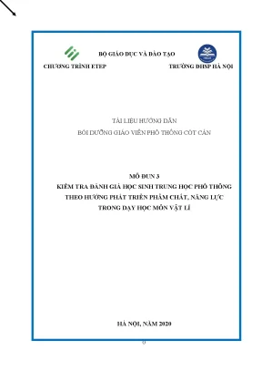Tiểu luận kiểm tra đánh giá học sinh trung học phổ thông theo hướng phát triển phẩm chất năng lực trong dạy học môn vât li