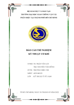 Báo cáo thí nghiệm kỹ thuật cơ khí bài i đo dao động bằng thiết bị vm53a hãng rion của nhật