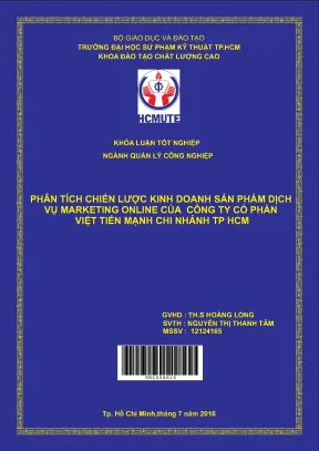 Đồ án hcmute phân tích chiến lược kinh doanh sản phẩm dịch vụ marketing online của công ty cổ phần việt tiến mạnh chi nhánh tp hcm