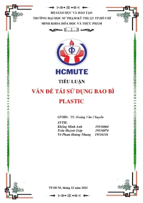 Tiểu luận vấn đề tái sử dụng bao bì plastic 1