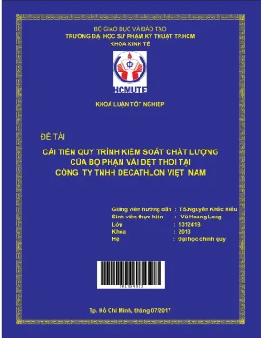 Đồ án hcmute cải tiến quy trình kiểm soát chất lượng của bộ phận vải dệt thoi tại công ty tnhh decathlon việt nam