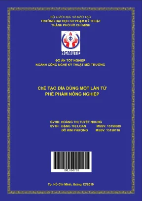 Đồ án hcmute chế tạo dĩa dùng một lần từ phế phẩm nông nghiệp