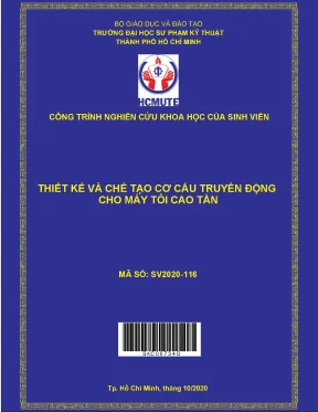 Hcmute thiết kế và chế tạo cơ cấu truyền động cho máy tôi cao tần