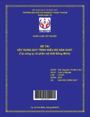 Đồ án hcmute xây dựng quy trình điều độ sản xuất tại công ty cổ phần nội thất đồng minh