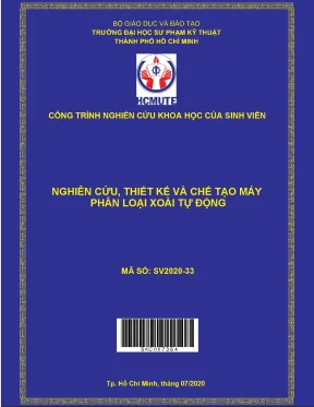 Hcmute nghiên cứu thiết kế và chế tạo máy phân loại xoài tự động