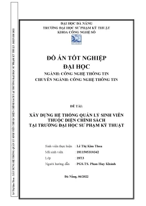 Xây dựng hệ thống quản lý sinh viên thuộc diện chính sách tại trường đại học sư phạm kỹ thuật