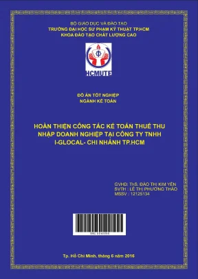Đồ án hcmute hoàn thiện công tác kế toán thuế thu nhập doanh nghiệp tại công ty tnhh i glocal chi nhánh tp hcm