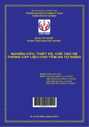 Đồ án hcmute nghiên cứu thiết kế chế tạo hệ thống cấp liệu cho tôm ăn tự động