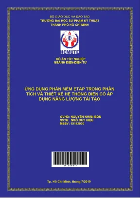 Đồ án hcmute ứng dụng phần mềm etap trong phân tích và thiết kế hệ hống điện có áp dụng năng lượng tái tạo