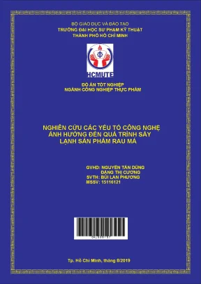 Đồ án hcmute nghiên cứu các yếu tố công nghệ ảnh hưởng đến quá trình sấy lạnh sản phẩm rau má