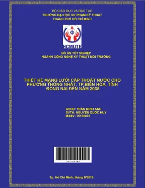 Đồ án hcmute thiết kế mạng lưới cấp thoát nước cho phường thống nhất tp biên hòa tỉnh đồng nai đến năm 2035