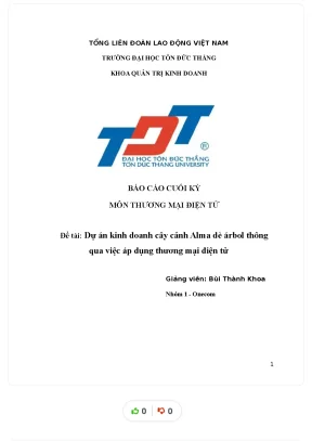 Tiểu luận đề tài dự án kinh doanh cây cảnh alma dè árbol thông qua việc áp dụng thương mại điện tử