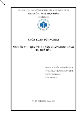 Tiểu luận nghiên cứu quy trình sản xuất nước uống từ quả bầu
