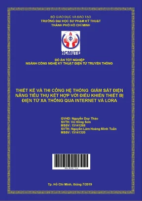 Đồ án hcmute thiết kế và thi công hệ thống giám sát điện năng tiêu thụ kết hợp với điều khiển thiết bị điện tử từ xa thông qua internet và lora