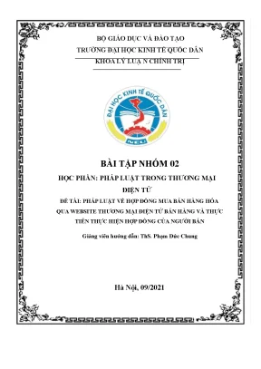 Tiểu luận đề tài pháp luật về hợp đồng mua bán hàng hóa qua website thương mại điện tử bán hàng và thực tiễn thực hiện hợp đồng của người bán