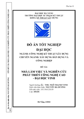 Đồ án tốt nghiệp nhà làm việc nghiên cứu và phát triển công nghệ cao đại học vinh
