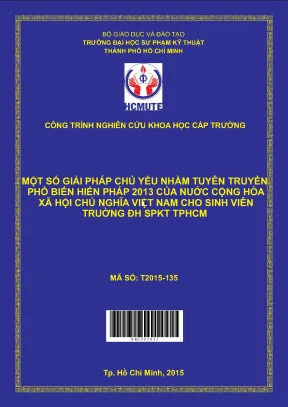Hcmute một số giải pháp chủ yếu nhằm tuyên truyền phổ biến hiến pháp 2013 của nước cộng hòa xã hội chủ nghĩa việt nam cho sinh viên trường đh spkt tphcm