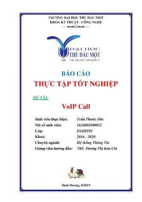 Tiểu luận báo cáo thực tập tốt nghiệp đề tài voip call