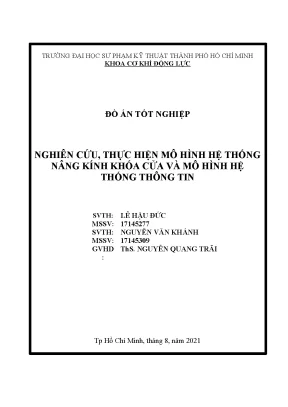 Tiểu luận nghiên cứu thực hiện mô hình hệ thống nâng kính khóa cửa và mô hình hệ thống thông tin