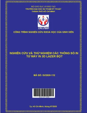 Hcmute nghiên cứu và thử nghiệm các thông số in từ máy in 3d lazer bột