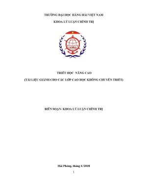 Tiểu luận triết học nâng cao tài liệu giành cho các lớp cao học không chuyên triết