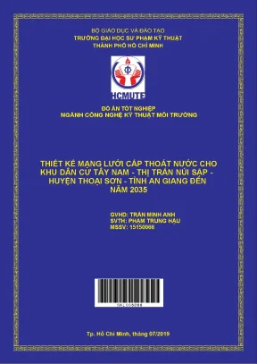 Đồ án hcmute thiết kế mạng lưới cấp thoát nước cho khu dân cư tây nam thị trấn núi sập huyện thoại sơn tỉnh an giang 2035
