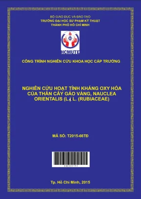 Hcmute nghiên cứu họat tính kháng oxy hóa của thân cây gáo vàng nauclea orientalis i l rubiaceae