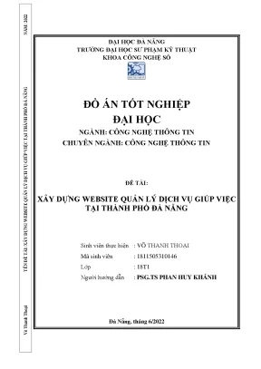 Xây dựng website quản lý dịch vụ giúp việc tại thành phố đà nẵng