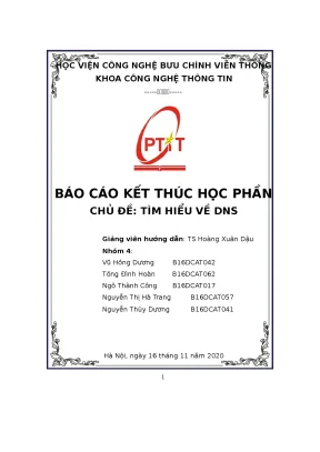Tiểu luận báo cáo kết thúc học phần chủ đề tìm hiểu về dns