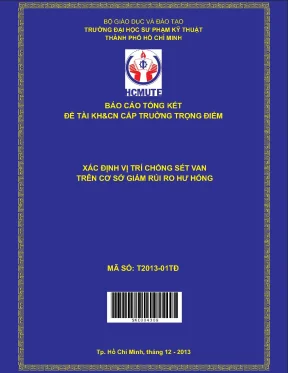Hcmute xác định vị trí chống sét van trên cơ sở giảm rủi ro hư hỏng