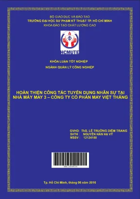 Đồ án hcmute hoàn thiện công tác tuyển dụng nhân sự tại nhà máy may 3 công ty cổ phần may việt thắng