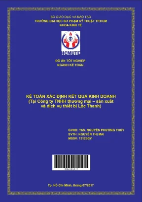 Đồ án hcmute kế toán xác định kết quả kinh doanh tại công ty tnhh thương mại sản xuất và dịch vụ thiết bị lộc thanh