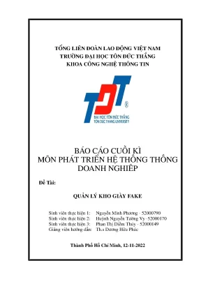 Báo cáo cuồi kì môn phát triển hệ thống thống doanh nghiêp đề tài quản lý kho giày fake