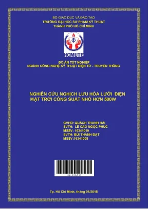 Đồ án hcmute nghiên cứu nghịch lưu hòa lưới điện mặt trời công suất nhỏ hơn 500w
