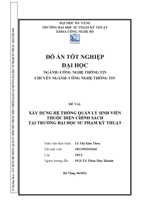 Đồ án tốt nghiệp xây dựng hệ thống quản lý sinh viên thuộc diện chính sách tại trường đại học sư phạm kỹ thuật