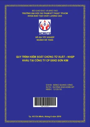 Đồ án hcmute quy trình kiểm soát chứng từ xuất nhập khẩu tại công ty cổ phần sản xuất kinh doanh sơn kim