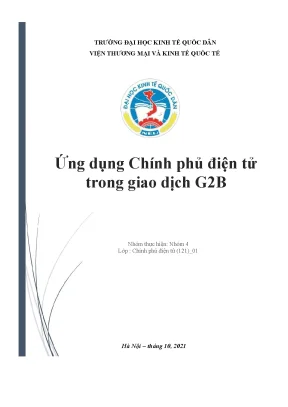 Tiểu luận ứng dụng chính phủ điệ ử n t trong giao d ch g2b