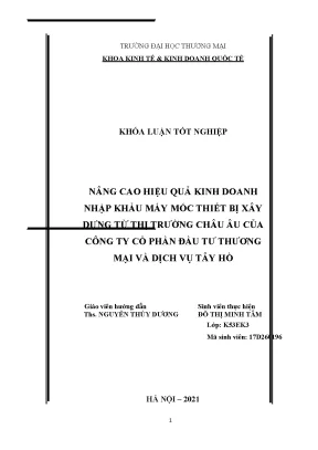 Tiểu luận nâng cao hiệu quả kinh doanh nhập khẩu máy móc thiết bị xây dựng từ thị trường châu âu của công ty cổ phần đầu tư thương mại và dịch vụ tây hồ