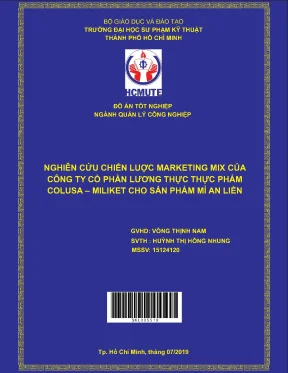 Đồ án hcmute chiến lược marketing mix của công ty cổ phần lương thực thực phẩm colusa miliket cho sản phẩm mì ăn liền