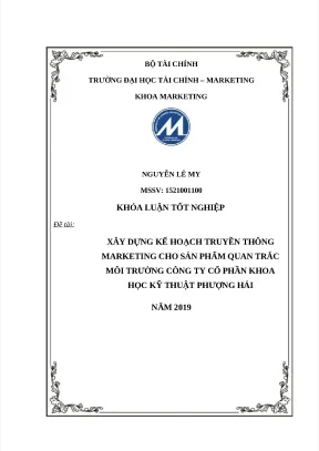 Xây dựng kế hoạch truyền thông marketing cho sản phẩm quan trắc môi trường công ty cổ phần khoa học kỹ thuật phượng hải