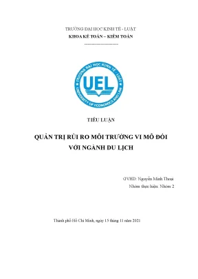 Tiểu luận quản trị rủi ro môi trường vi mô đối với ngành du lịch