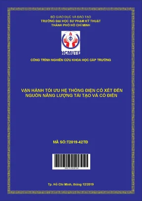 Hcmute vận hành tối ưu hệ thống điện có xét đến nguồn năng lượng tái tạo và cổ điển