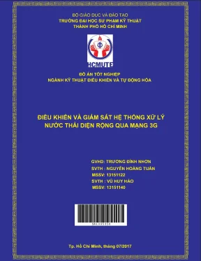 Đồ án hcmute điều khiển và giám sát hệ thống xử lý nước thải diện rộng qua mạng 3g