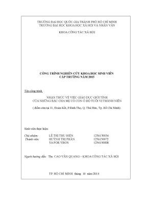 Tiểu luận nhận thức về việc giáo dục giới tính của những bậc cha mẹ có con ở độ tuổi vị thành niên điểm cứu tại 11 đoàn kết p bình thọ q thủ đức tp hồ chí minh