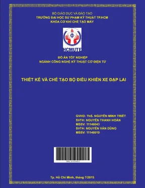 Đồ án hcmute thiết kế và chế tạo bộ điều khiển xe đạp lai
