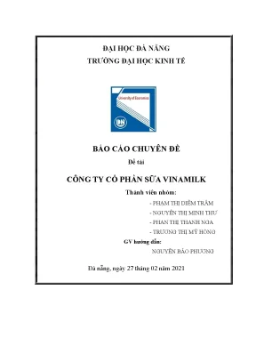 Tiểu luận báo cáo chuyên đề đề tài công ty cổ phần sữa vinamilk