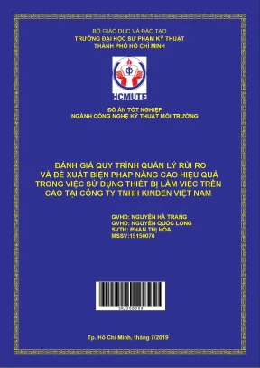 Đồ án hcmute đánh giá quy trình quản lý rủi ro và đề xuất biện pháp nâng cao hiệu quả trong việc sử dụng thiết bị làm việc trên cao tại công ty tnhh kinden việt nam